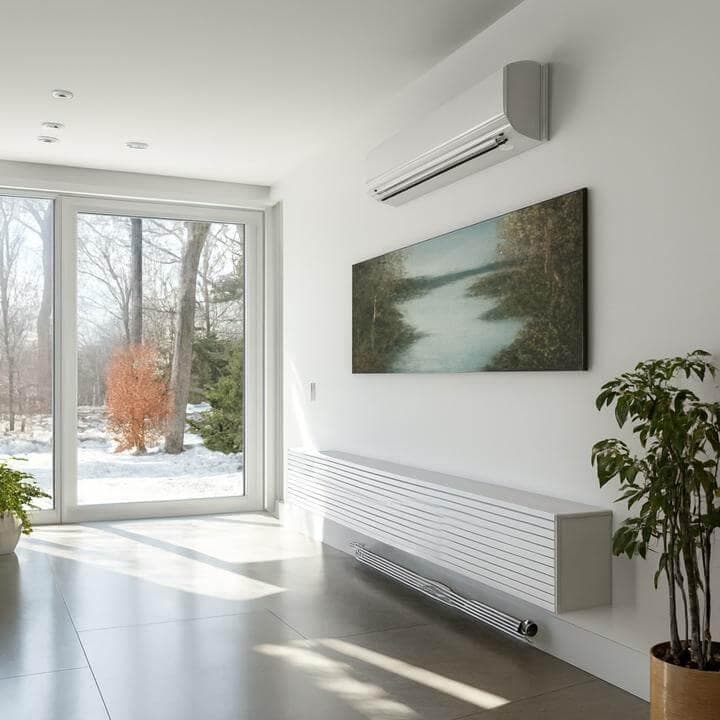 Clean wall-mounted heating and cooling unit
